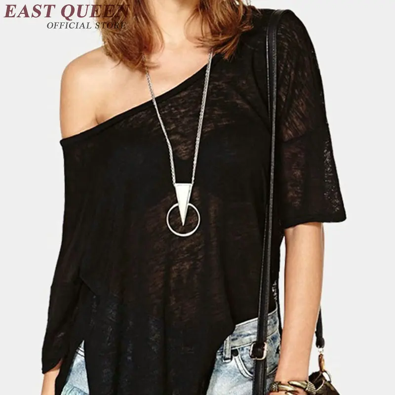 

2018 Sexy slash neck T-shirt Off the shoulder tops for women Backless Lace sexy Hollow out black shirt KK754 SX