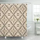 Душевая занавеска с крючками, португальская плитка, четырехугольник, спутанная Современная традиционная Восточная Арабская декоративная ванная комната