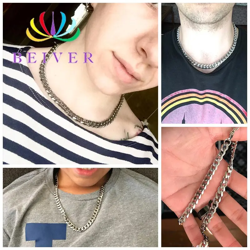 Мужская цепочка Beiver серебристые/золотые вечерние Металлические ожерелья в стиле