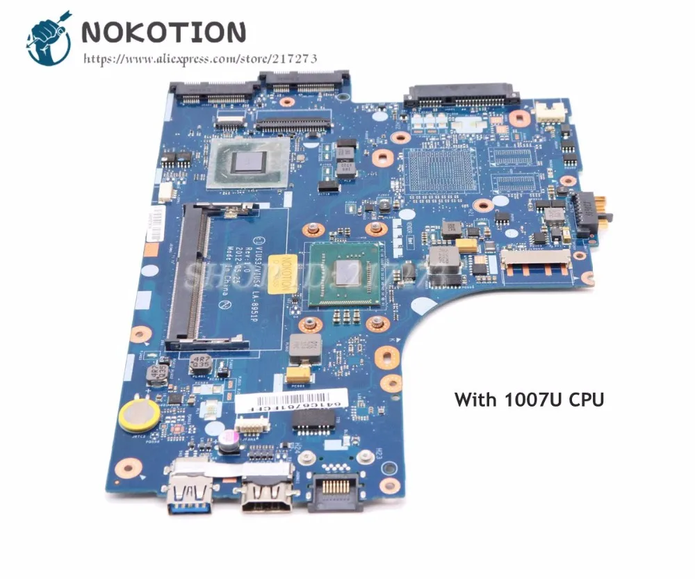 

NOKOTION VIUS3 VIUS4 LA-8951P Main Board For Lenovo Ideapad S300 S400 Laptop Motherboard SLJ8C SR109 Celeron 1007U CPU