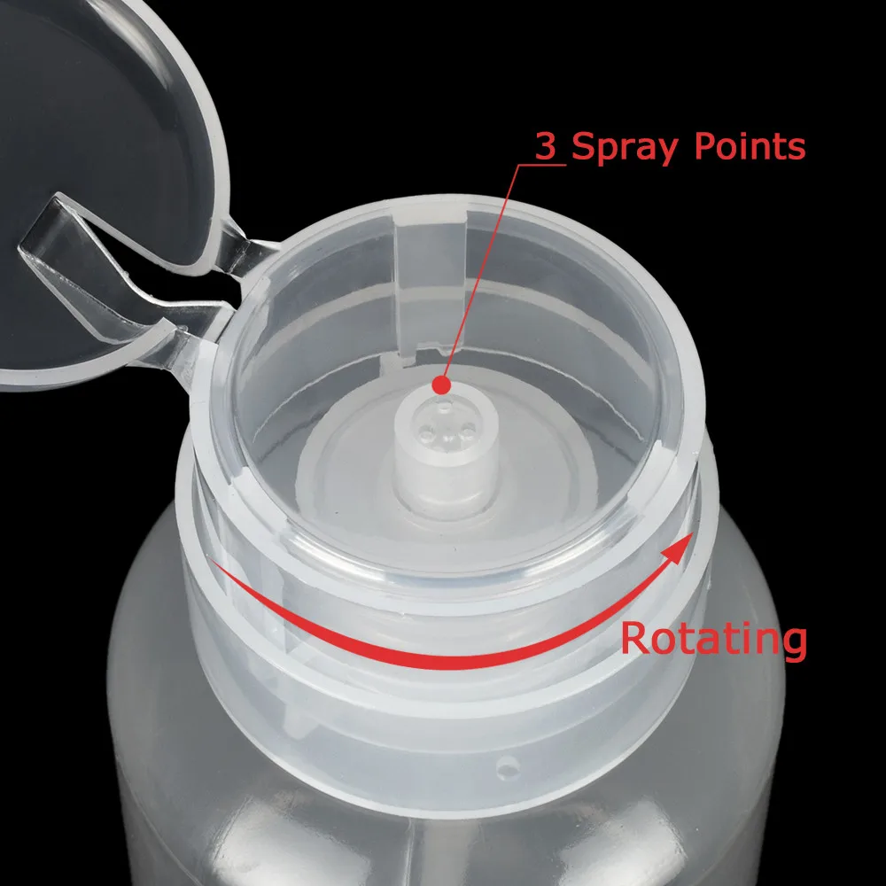 Диспенсер для жидкости снятия лака ногтей бутылка с прозрачным спиртовым гелем