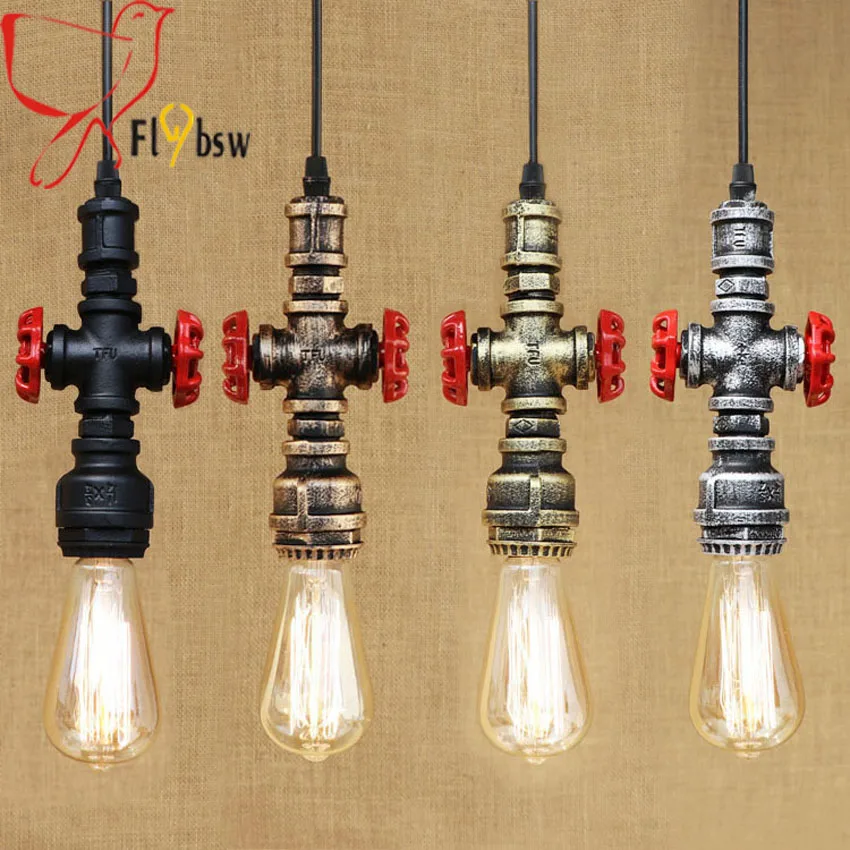 Винтажная 4 вида цветов железная водопроводная Подвесная лампа Лофт