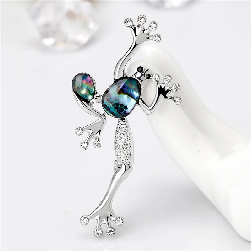 Брошь с дизайном лягушка из натурального ракушки брошь кристаллом в виде