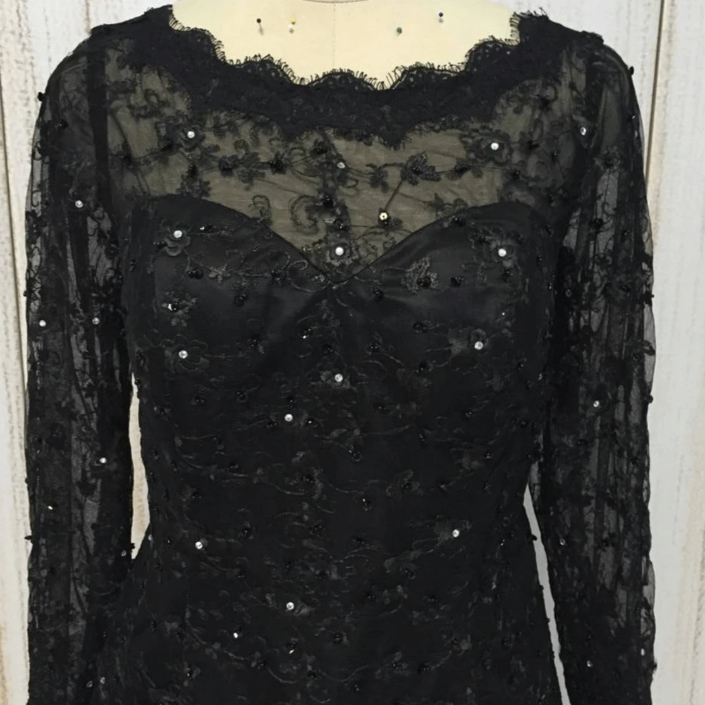 SuperKimJo Robe De вечернее женское черное кружевное платье для выпускного вечера с