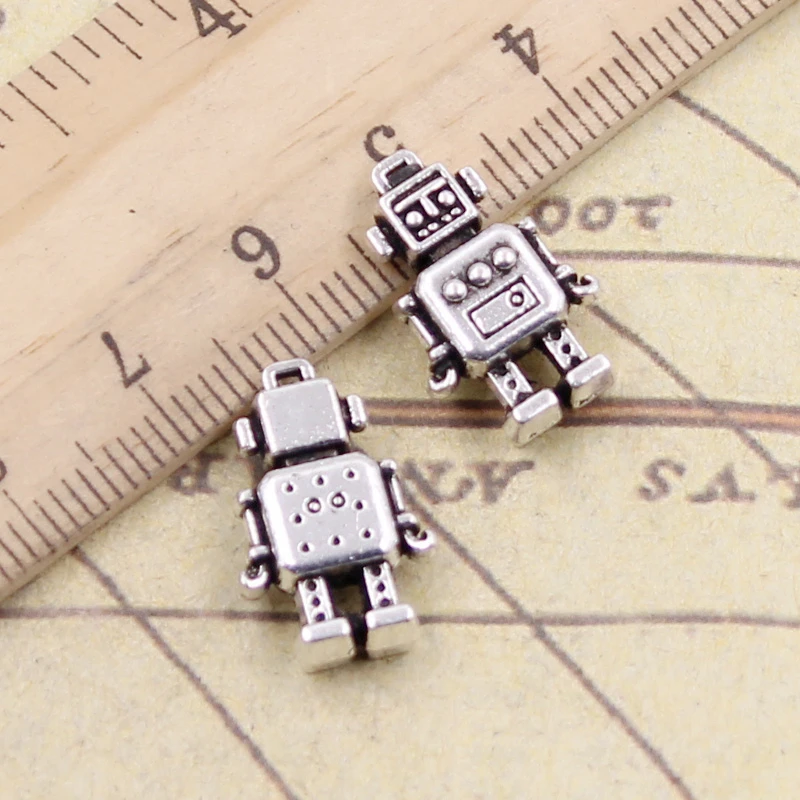 10 шт. Подвески механический робот 18x11x4mm тибетская бронзовая из серебра под
