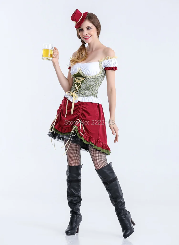 

Cheap MOONIGHT Sexy Womens German Beer Girl Oktoberfest Costume, Fraulein Dirndl Fancy Dress beer Carnival Costume Free Shipping