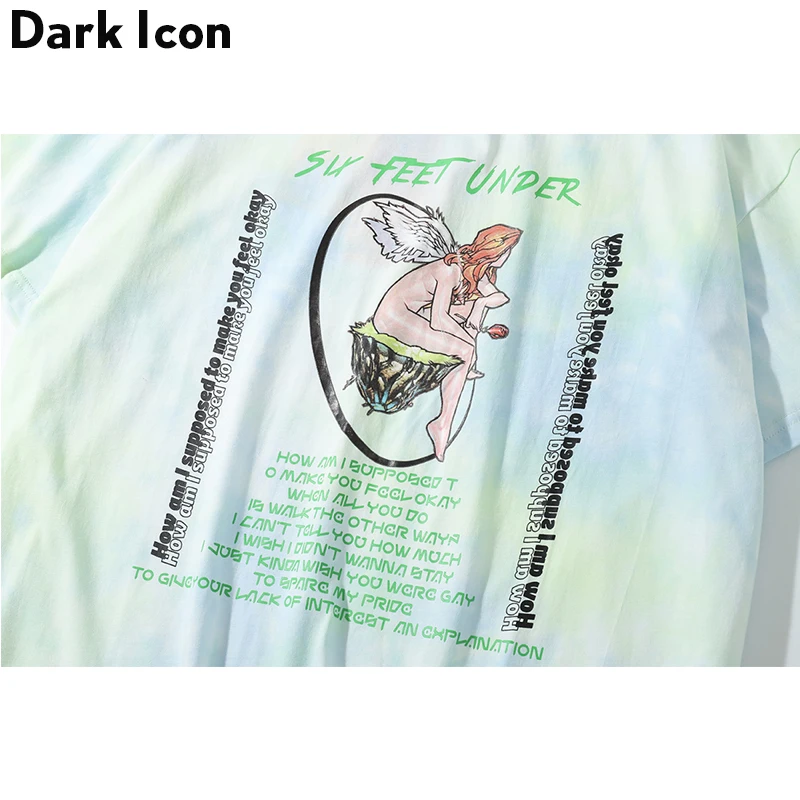 Мужская и женская уличная футболка Dark Icon в стиле хип хоп с круглым вырезом