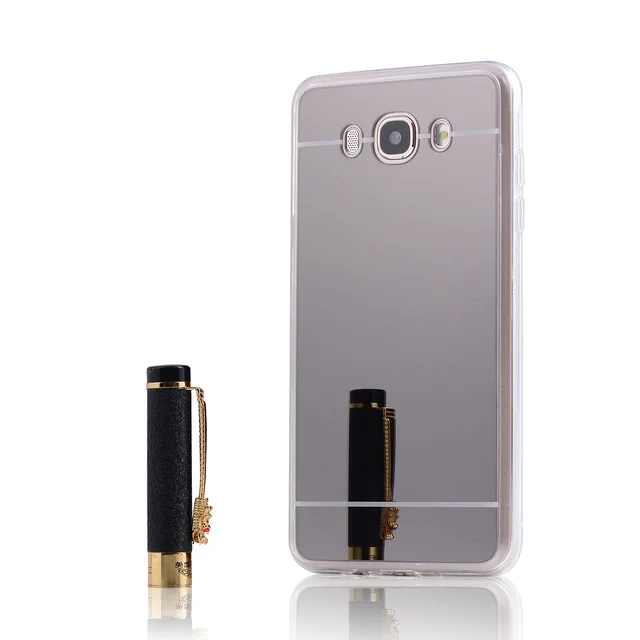 Зеркальный чехол для samsung Galaxy J1, J3, J5, J7,, Ace, Мягкий ТПУ, задняя крышка, чехол s для Galaxy J120, J2, J510F, SM-J710F, чехол для мобильного телефона - Цвет: Black