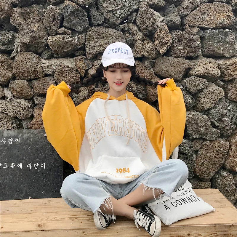 Толстовка Женская с капюшоном и рукавом Бишоп 2018|women hoodies|women hoodies sweatshirtswinter women |