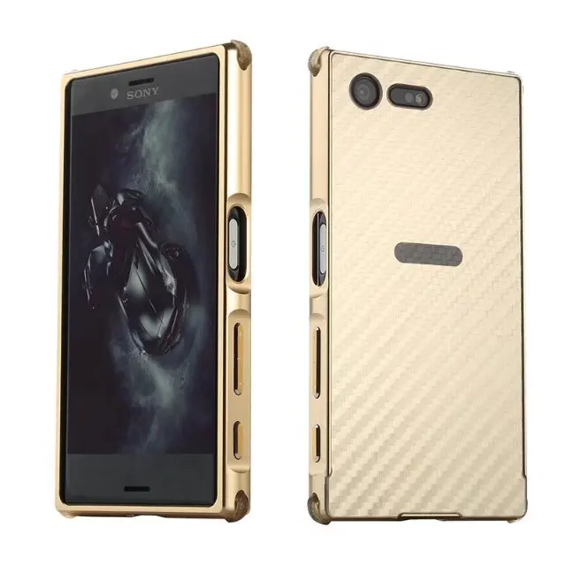 2 в 1 чехол для sony Xperia X Compact XZ1 XZ1 Compact XA2 XA2 Ultra L2 металлический бампер+ углеродное волокно зерно PC задний жесткий матовый чехол