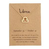 new 12 constellation libra pendant necklaces virgo necklace birthday gifts message card for women girl jewelry