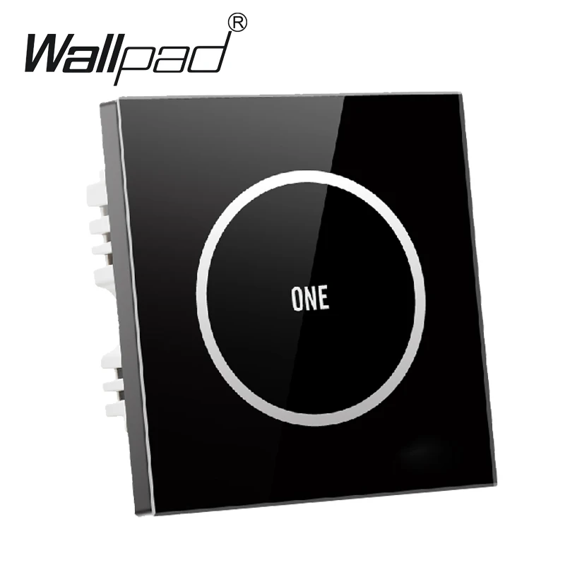 

Luxury 1 gang 2 way Black Tempered Glass Touch Light Wall Switch Free customize button 110V~250V touch wall switch,Free Shipping