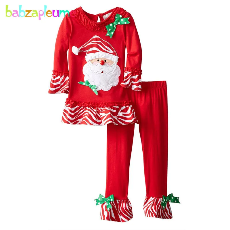 Детская одежда с изображением Санты для девочек блуза длинными рукавами сезон
