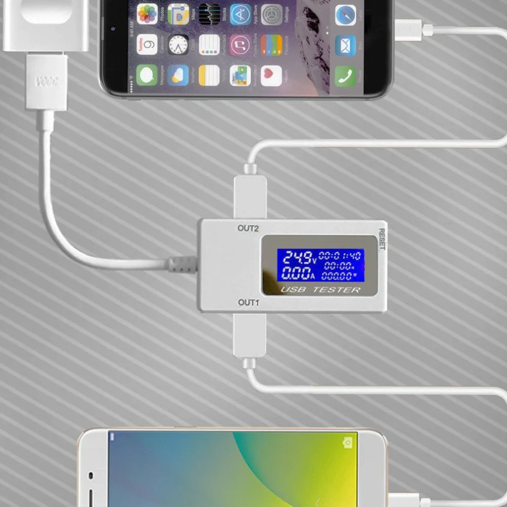 Мини Dual USB ток Напряжение тестер Амперметр зарядки Мониторы Порты цифровой
