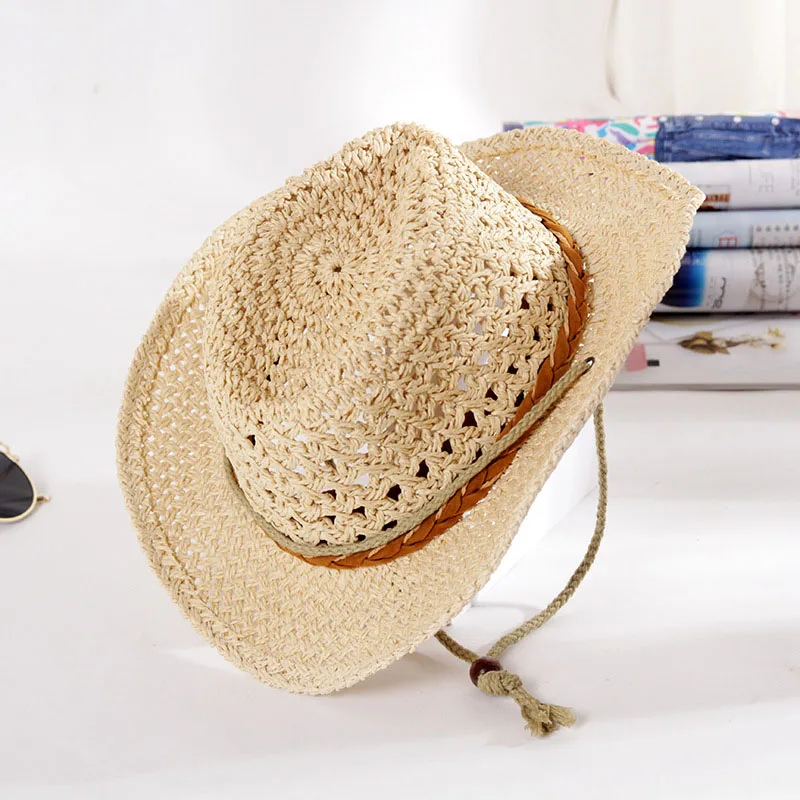 Freeander женская панама мужская сумка в стиле ретро Straw Hat шляпы для детей детская пляжная одежда Для женщин s Панама для взрослых; пляжные кепки для защиты от солнца Солнцезащитная шляпа с широкими полями - Цвет: Beige