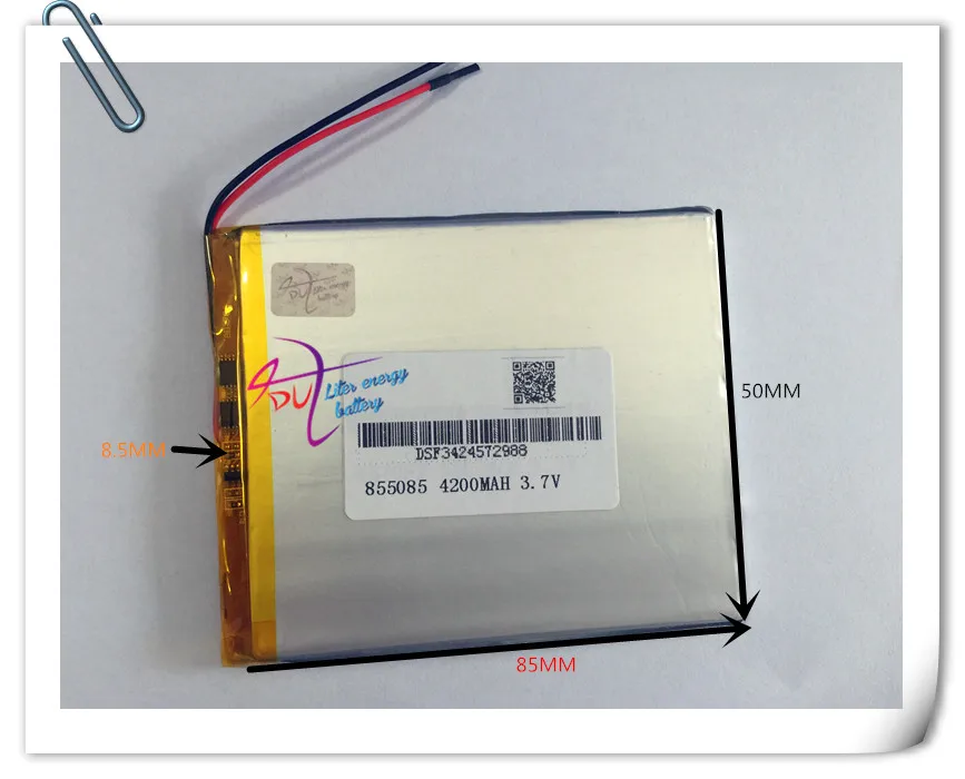 5 xpcs 3 7 V 4200 mah 855085 полимерный литиевый Li-Po аккумулятор для PAD gps DVD планшет ПК