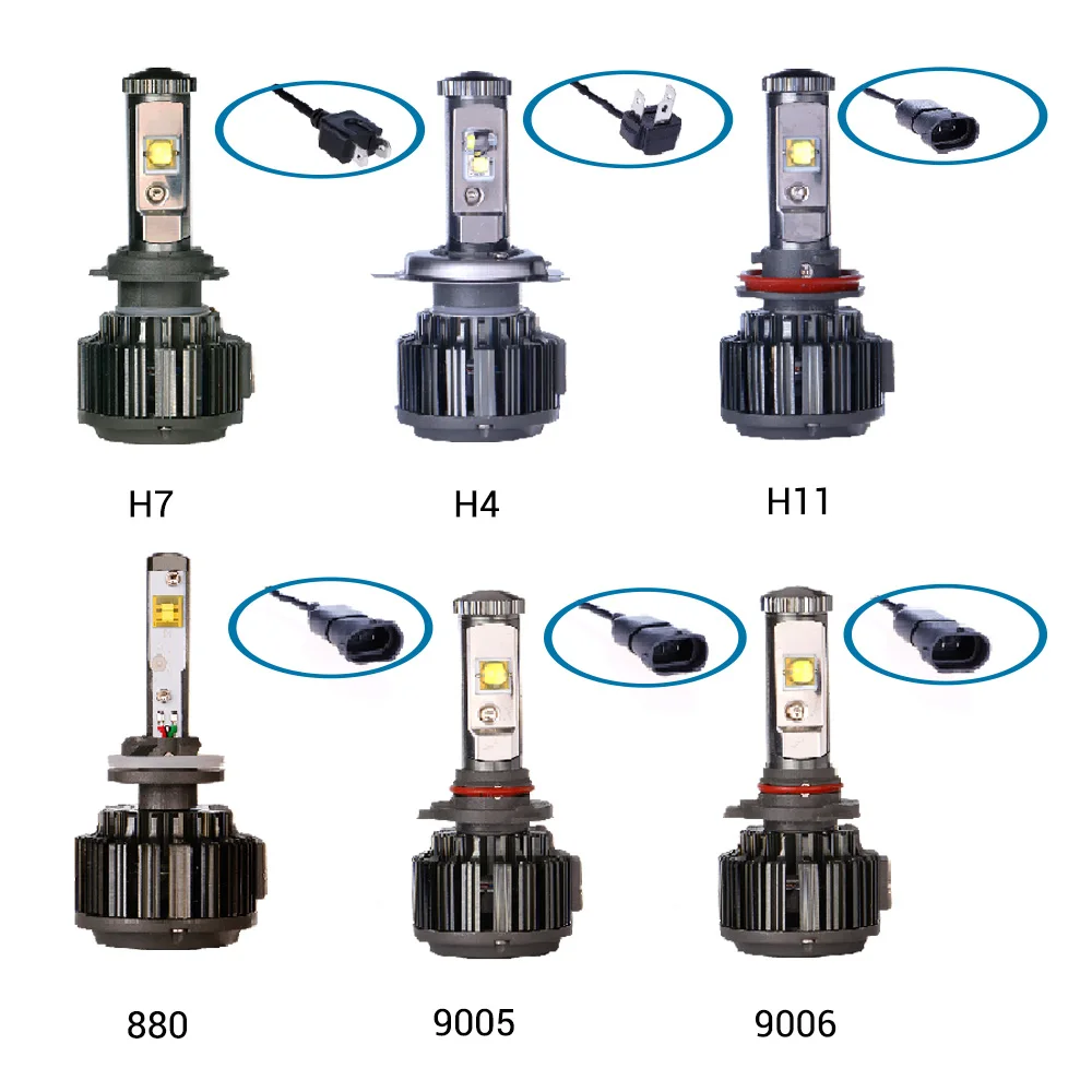 TC-X H7 LED 6000K EMC Car Light Conversion Kit Play and Plug H11 9006/HB4 880/H27 9005/HB3 H4 Hi/Lo 12V Led Headlight Bulbs | Автомобили и