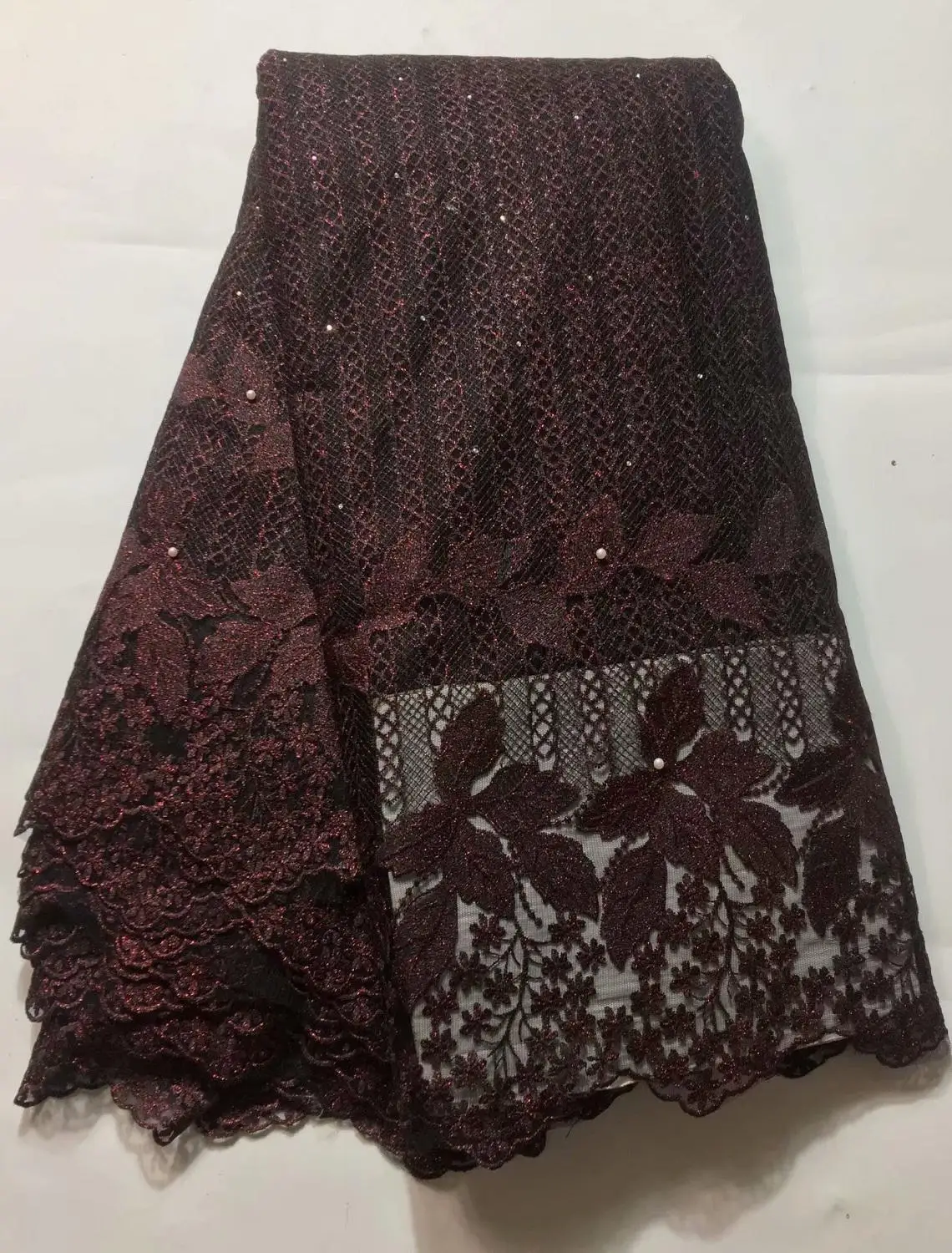 

African lace Florals Pattern 125 cm width fabric for Apparel and Fashion sold by the 5Yard