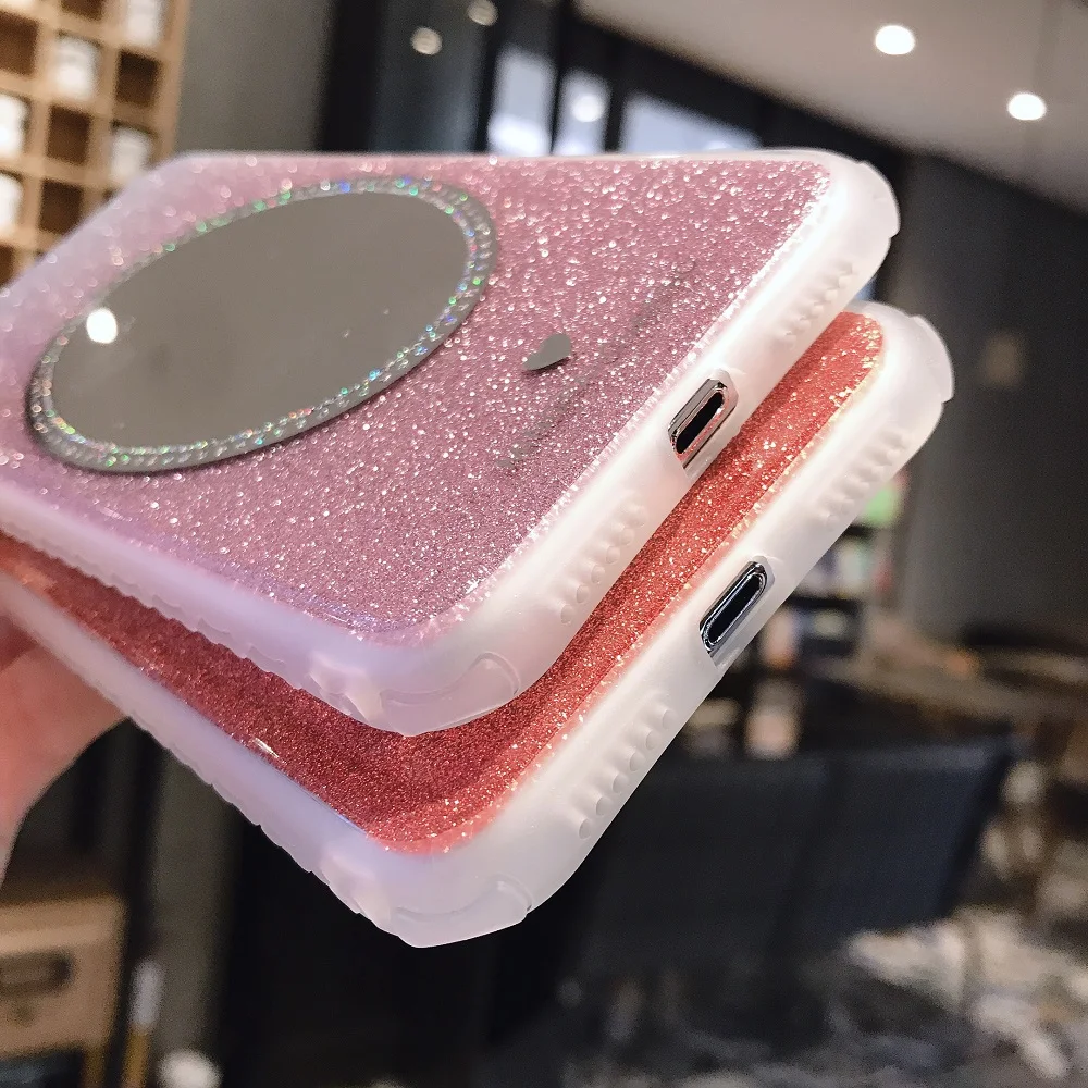 Luxury Thin Mirror Glitter Case for iPhone 8 7 6 6S Plus iPhone7 Cover Shockproof Soft Silicone Cases XS MAX XR X | Мобильные