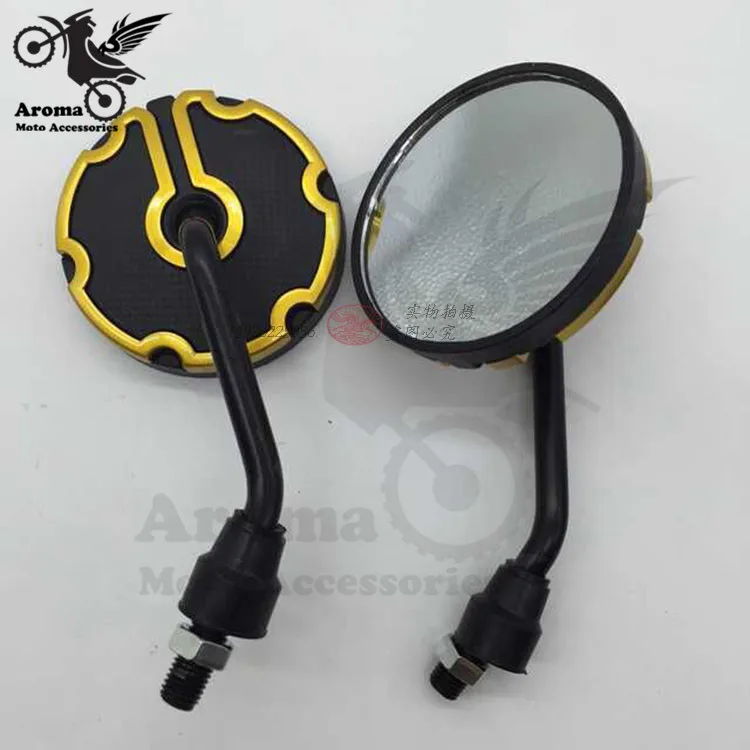 

6 colors Universal Motorcycle Rearview Rear View Side Mirror red blue black green sliver gold colorful Professional modification