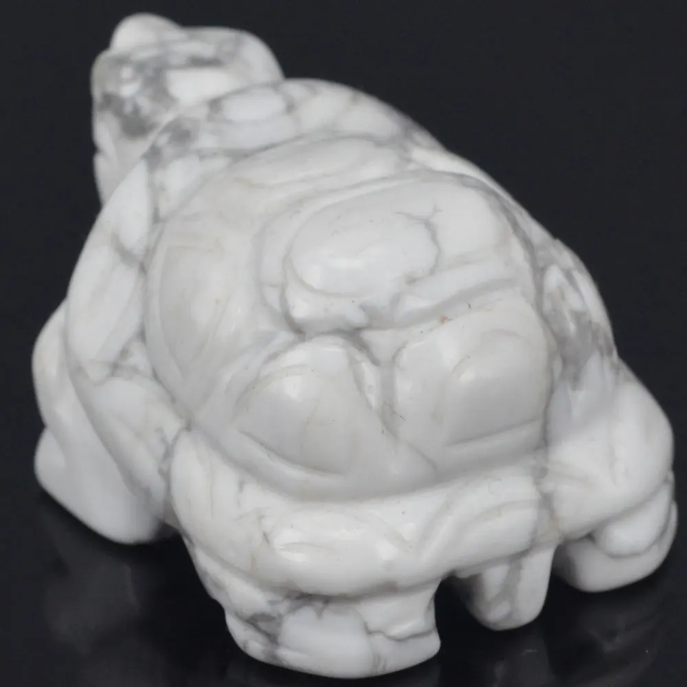 2inch Natural White Howlite Turquoise Turtle Tortoise Gems Carving Crafts Stone Figurine Chakra Healing Reiki | Дом и сад