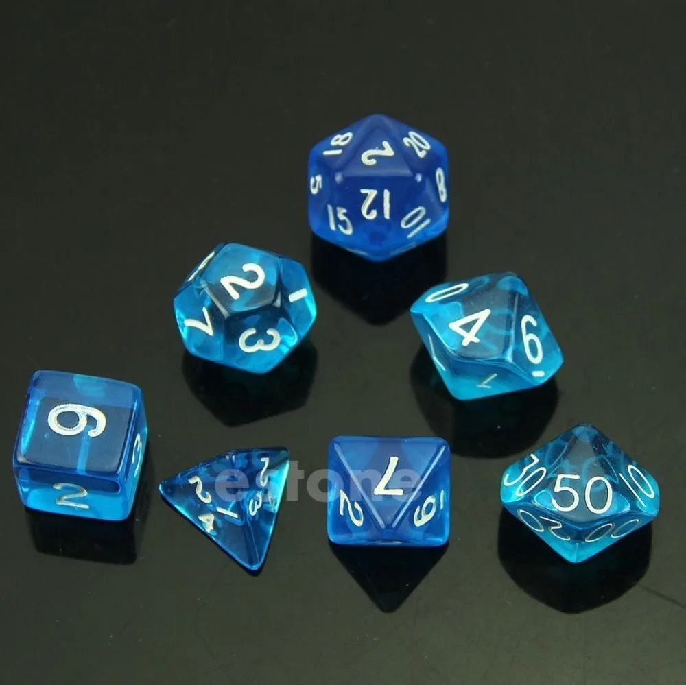 7-кости Двусторонняя D4 D6 D8 D10 D12 D20 Magic-сбора ролевой игры поли игровой набор | Спорт
