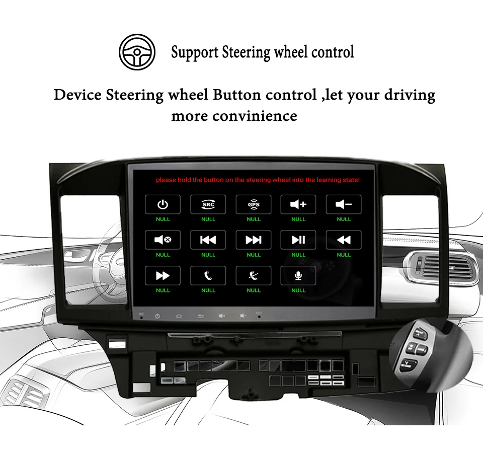10.1&quot android 9.0 4G RAM 64G car radio multimedia player For Mitsubishi Lancer 07-2016 Auto 2 din dvd gps navigation stereo |