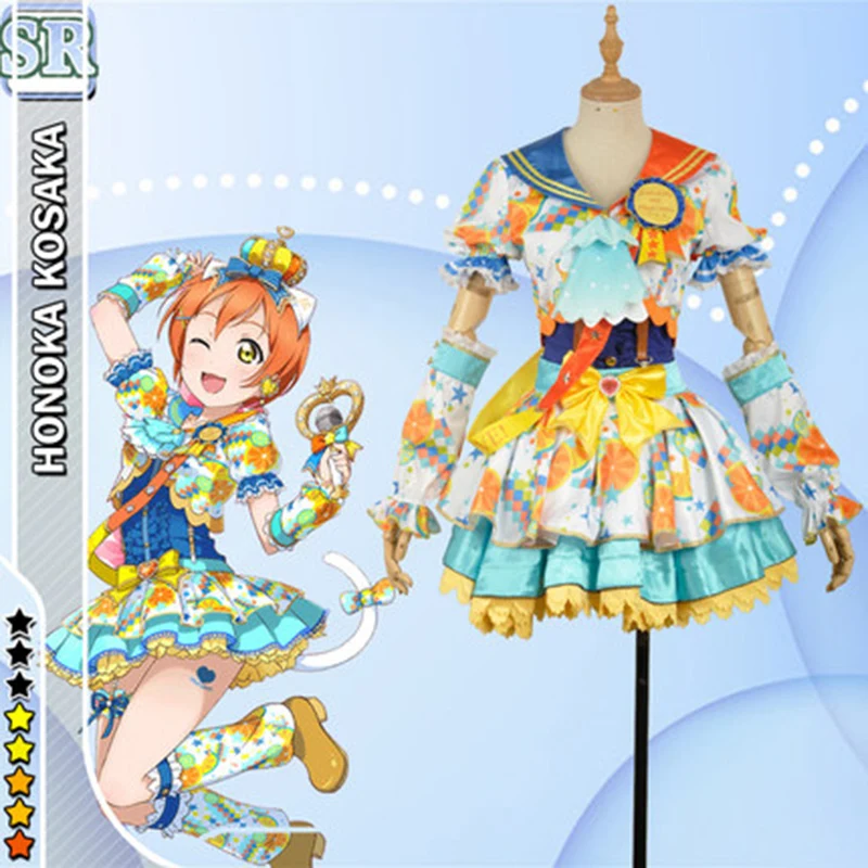 Rolecos японского аниме Love Live! Костюмы для косплея Idol возбуждение Косака Хонока