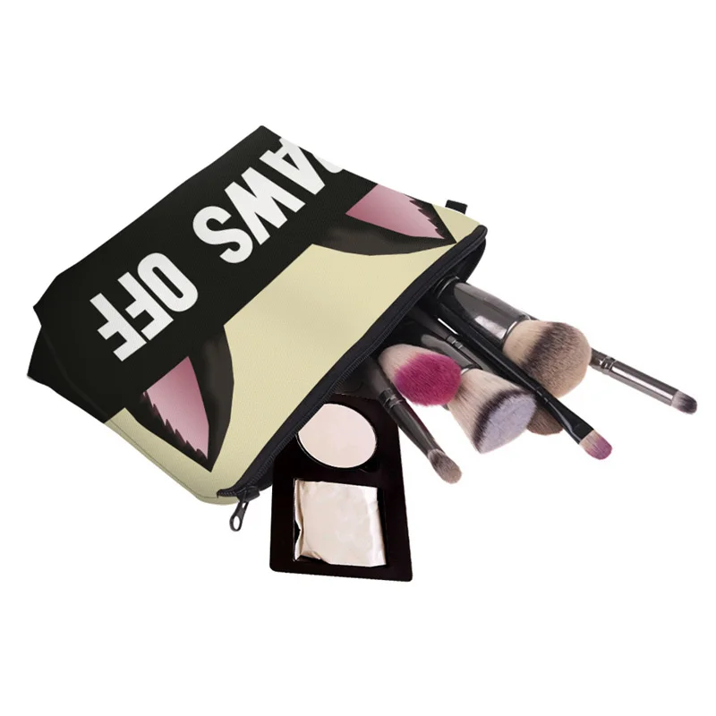 Модная Женская дорожная косметичка на молнии с милыми кошачьими ушками и