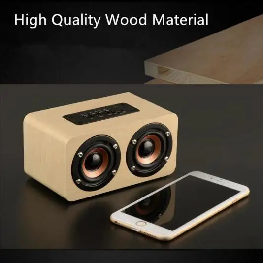 Bluetooth Speaker Wooden Wireless Portable HiFi with TF card Bass Loudspeakers free shipping | Электроника