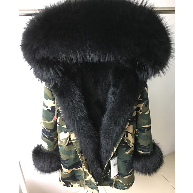 13 Длинная парка зимняя куртка женская шуба из натурального Лисьего меха енот меховой капюшон, воротник парки расцепная верхняя одежда толстая брендовая Shion Новинка - Цвет: 13