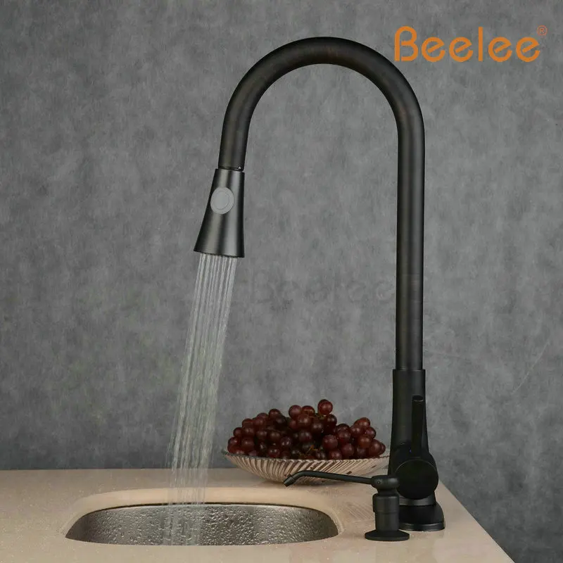 Beelee лучшее качество хромированный Твердый латунный водопроводный кухонный кран