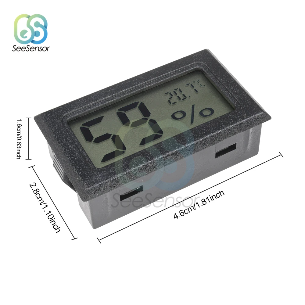 Mini Digital LCD Thermometer Convenient Temperature Sensor Humidity Meter Hygrometer Gauge Refrigerator Aquarium Monitoring | Инструменты