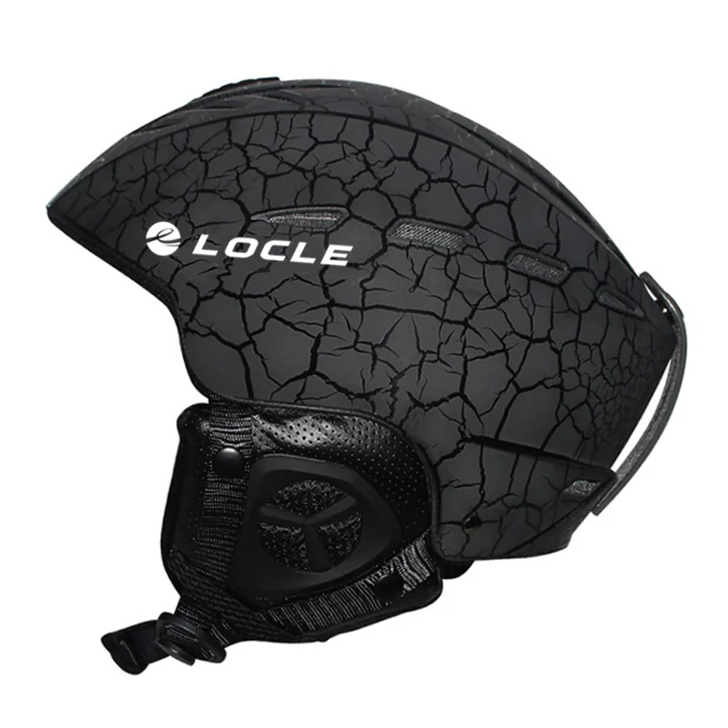 LOCLE профессиональный лыжный шлем ABS+ EPS CE сертификация лыжный шлем для катания на снегу, сноуборде, скейтборде размер 55-61 см - Цвет: Black Crack