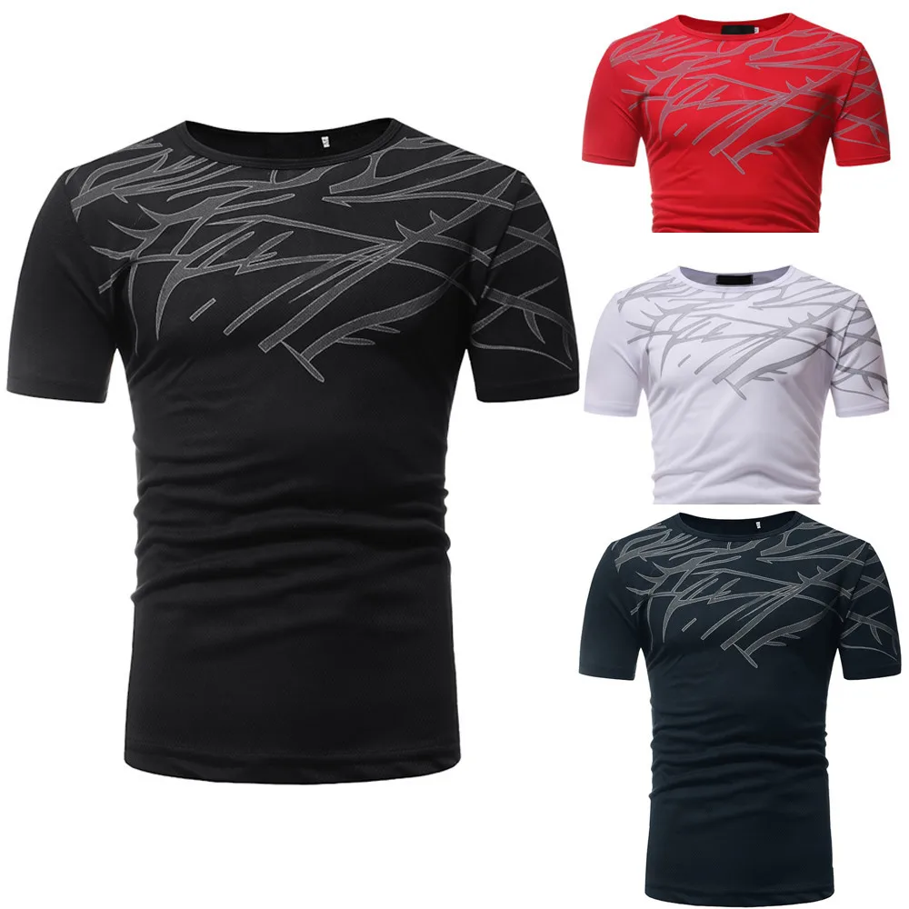 Tshirt 2019 Men Summer Top Casual Printing Men's Short Sleeved T-shirt Blouse For Male Free Shipping | Мужская одежда