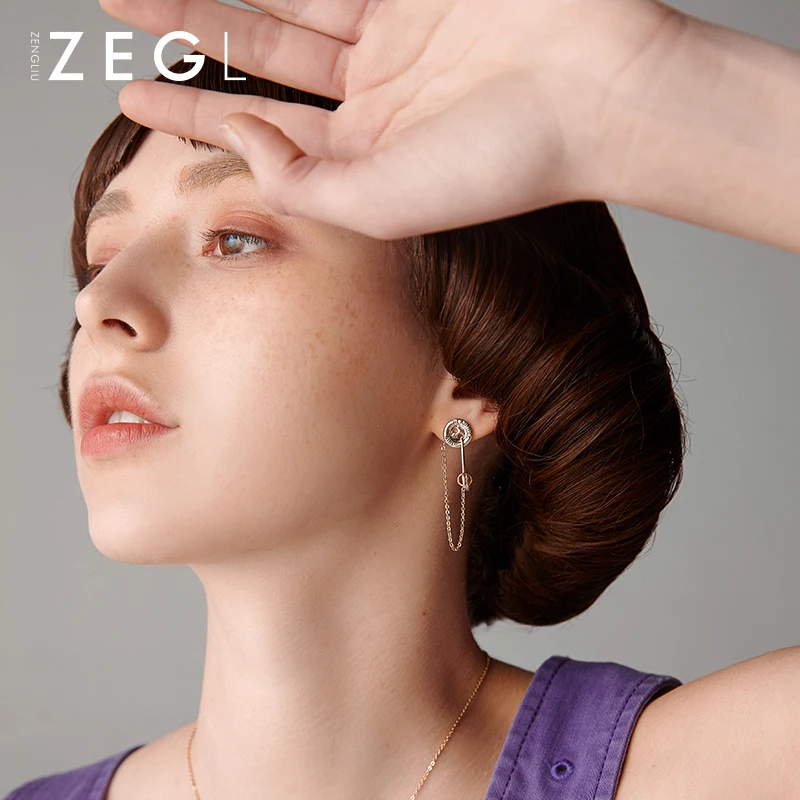 Женские серьги с характером ZEGL design sense красные сеткой асимметричные для ушей