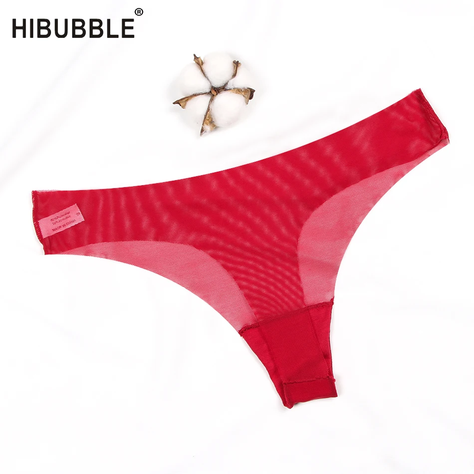 Женские Бесшовные трусики стринги HIBUBBLE прозрачные танга нижнее белье 6