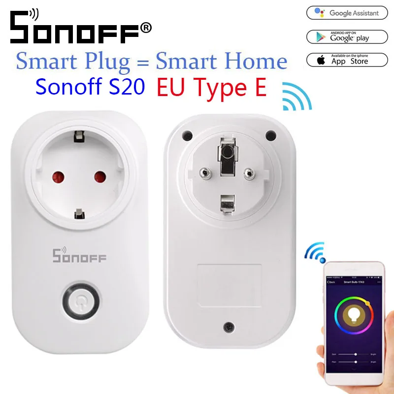 Sonoff S20 WI-FI Беспроводной удаленного Управление гнездо умный таймер Plug