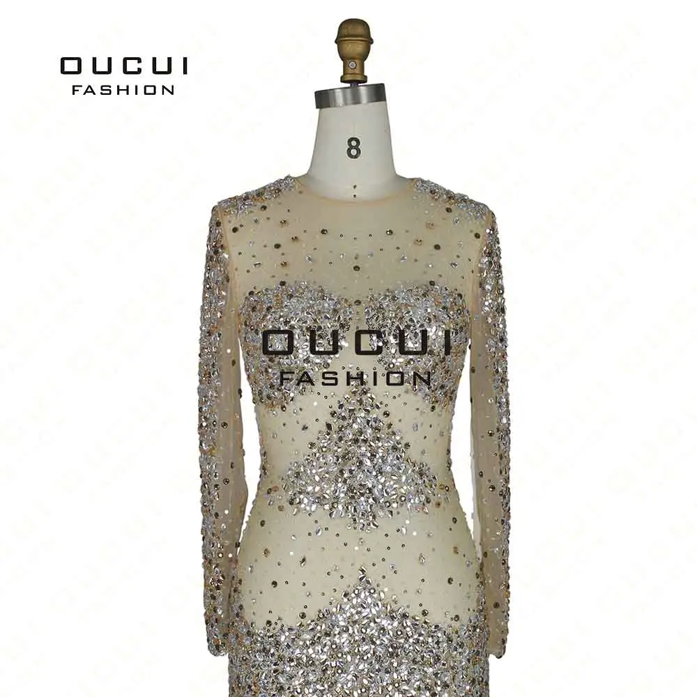 Tuell Ткань 100% Кристалл ручной работы высокого класса прозрачный модный