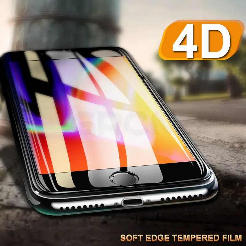 4D закругленные края полное покрытие экрана протектор для iPhone 7 6s 8 6 закаленное стекло на Apple iPhone 6 S 6s 7 8 Plus стеклянная пленка