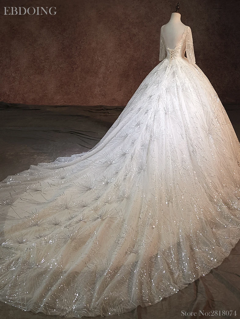 Vestidos De Novia бальное свадебное платье с квадратным вырезом, сексуальное платье с открытой спиной и Королевским шлейфом, свадебное платье размера плюс