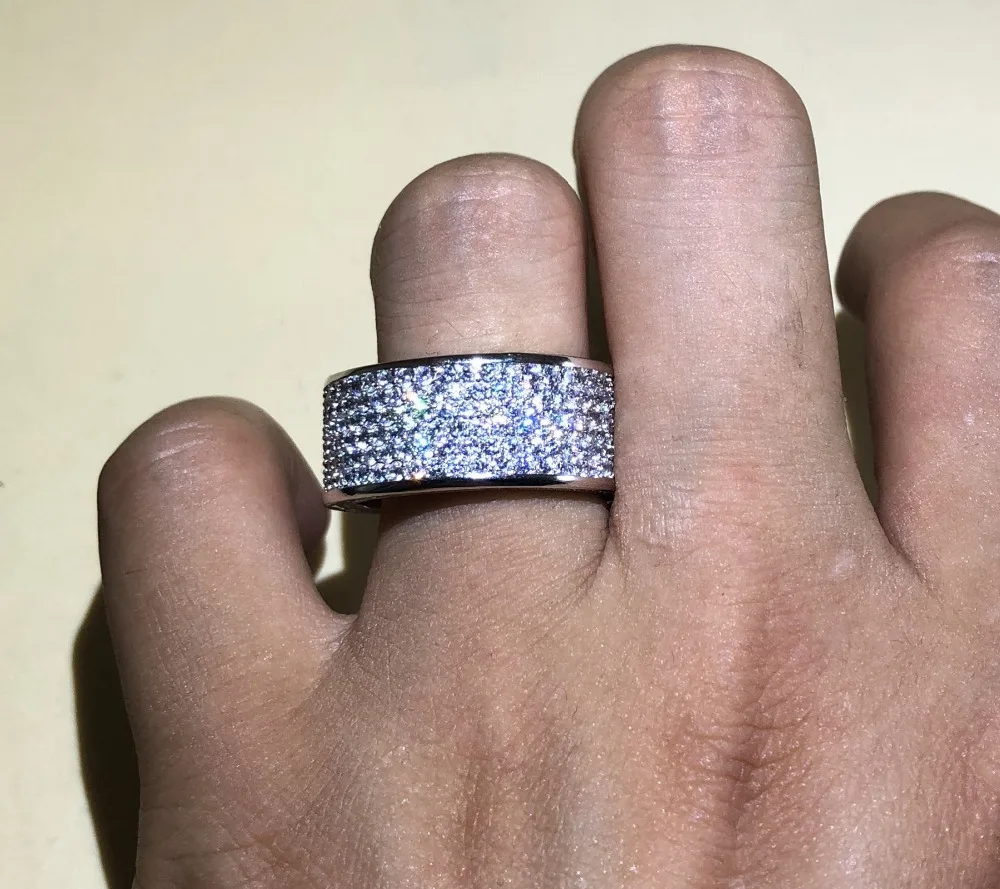 Роскошное ювелирное изделие модель S925 и 320 блестящее кольцо на палец шесть рядов