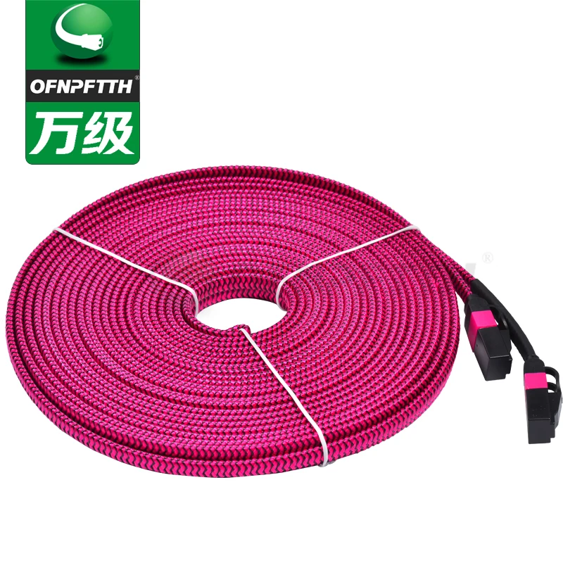 Плоский патч корд CAT7 10 м SFTP 8P8C позолоченный соединительный кабель