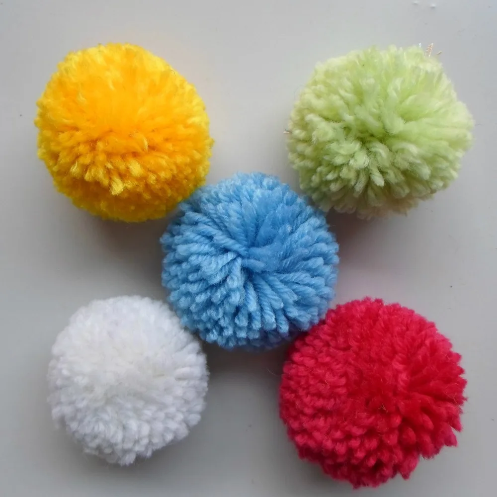 Смешанные цвета большие помпоны 5 см ручная работа пряжа помпон шары для