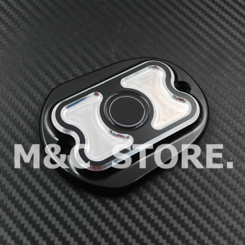 Мотоцикл черный Передний тормозной резервуар главный цилиндр Крышка для Harley