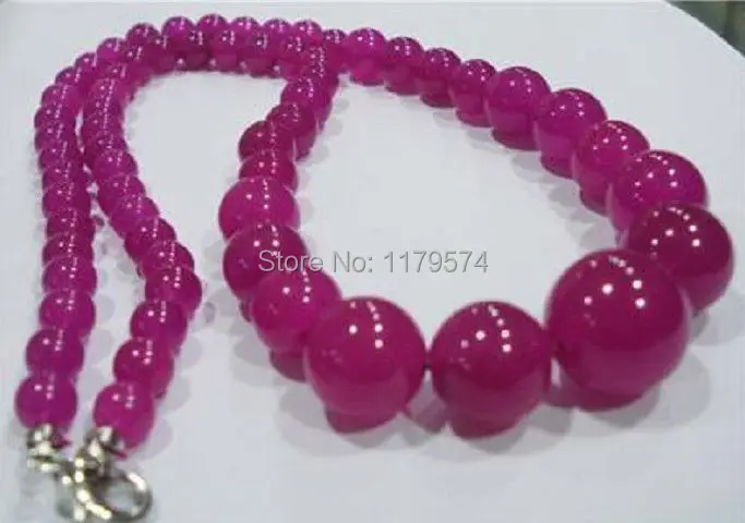 

Hot Fashion and charming 6-14mm Brazilian Rose Chalcedony Necklace Fashion Jewelry Making Design Christmas gifts 18'' AAA Q0740