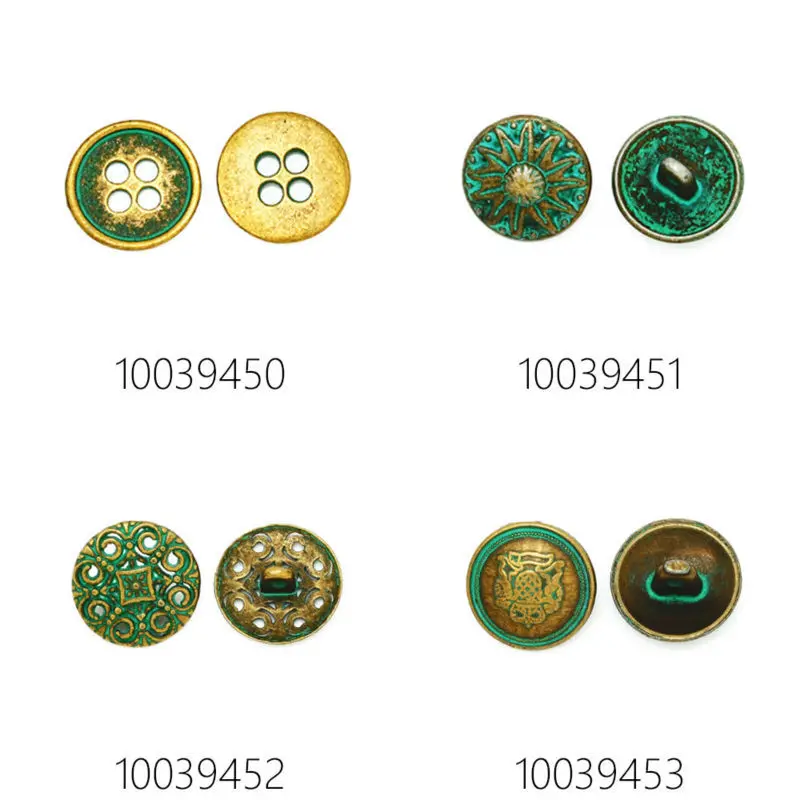 Множество из 20 шт ярь-медка патиновые латунные кнопки подвески на патине. Без