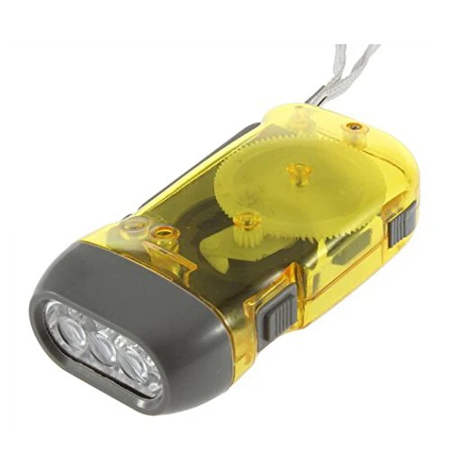 

Liroyal 3 LED Dynamo Wind Up Flashlight Torch Light Hand Press Crank NR Camping