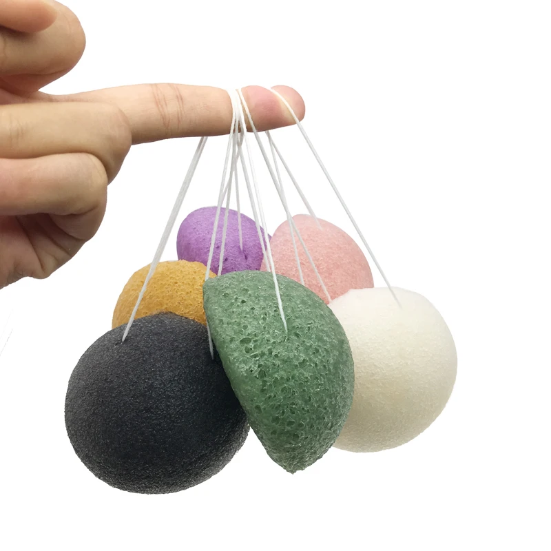 4 шт./лот натуральные активные растительные волокна Konjac очищающие губки для лица