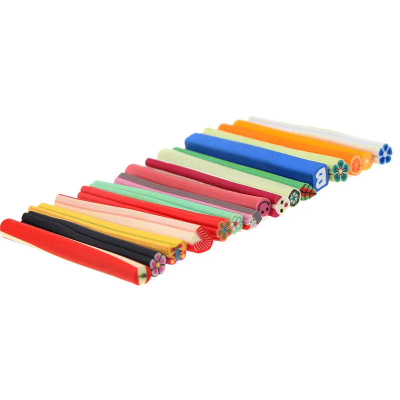 Новое поступление 50 шт. 3D глина фимо для дизайна ногтей трости стержни полимерные